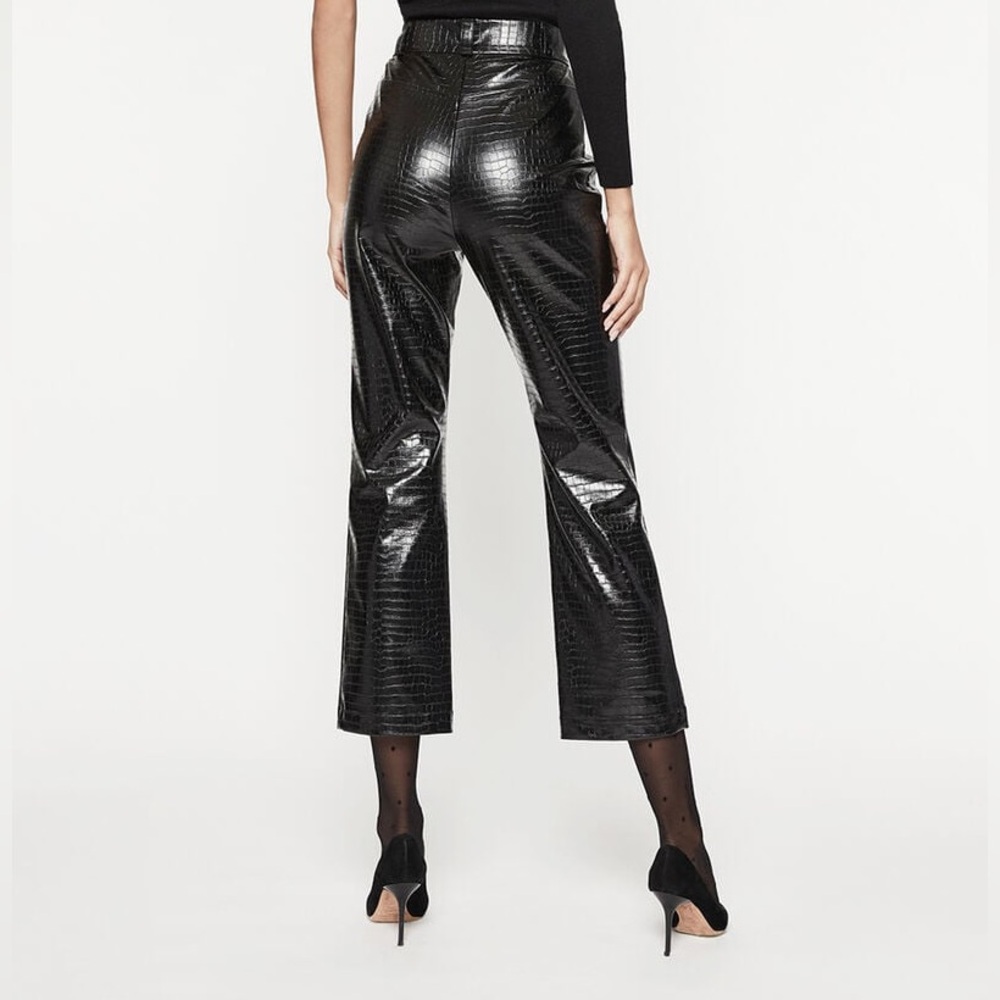 Bardot croc vegan leather pant in croc black-Size 2 NWOT - Picture 4 of 10